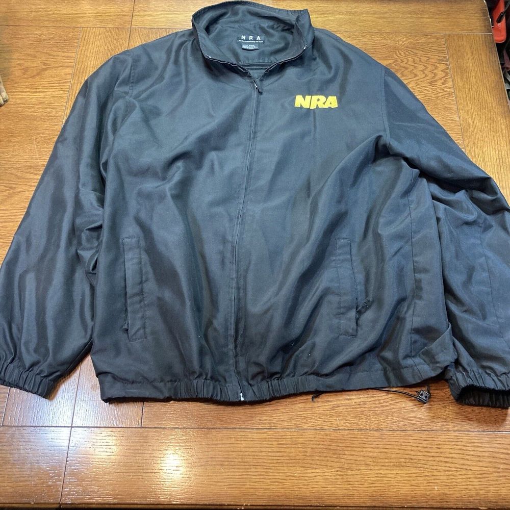 NRA National Rifle Association Black Jacket Windbreaker Faded Eagle Men's 3XL